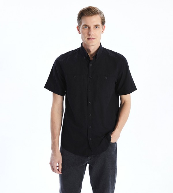 Pocket Front Button-Down Collar Shirt