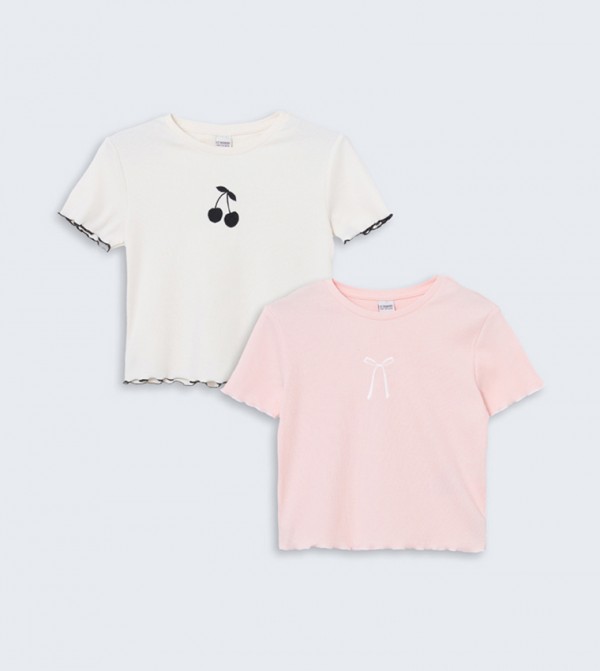 Pack of 2 Printed Short Sleeves Tops