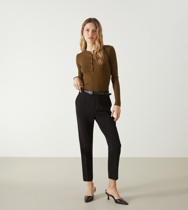 Solid Slim Fit Trousers