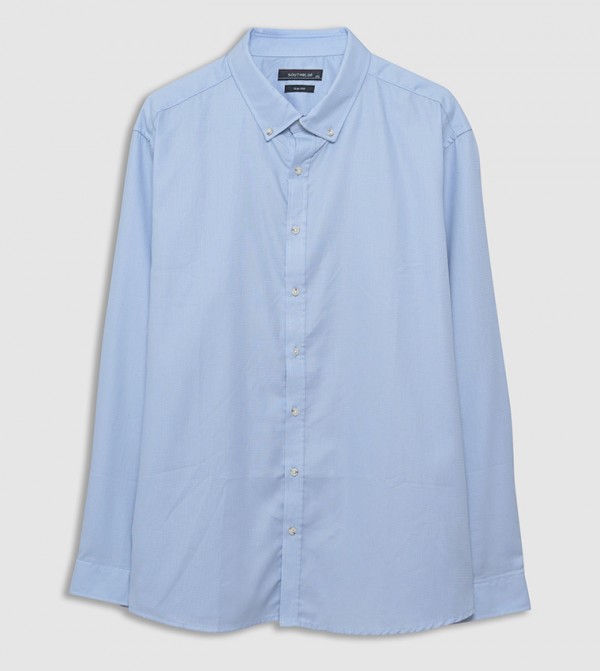 Textured Slim Fit Long Sleeves Shirt