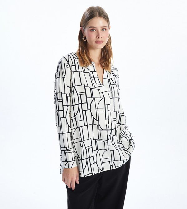 Patterned Long Sleeves Top