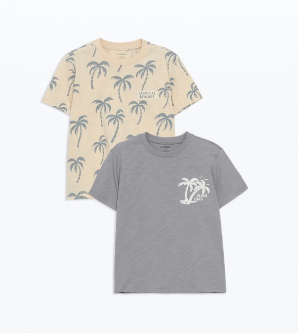 2-Pack Printed Crew Neck T-Shirts