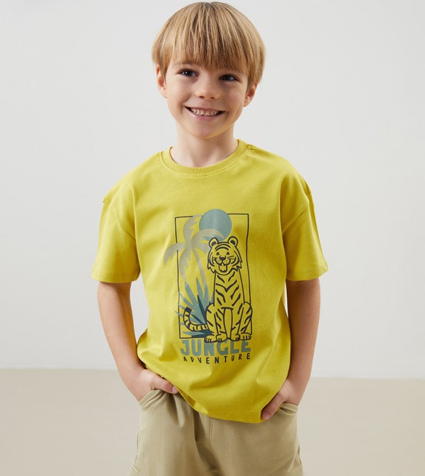 Boys Printed Crew Neck T-Shirt