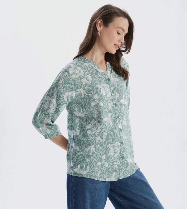 Floral Printed 3/4 Sleeves Top
