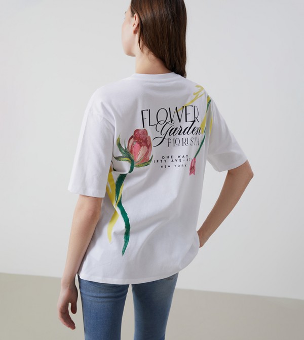 Printed Crew Neck Oversized T-Shirt