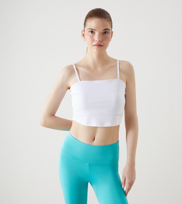 Solid Strappy Crop Top
