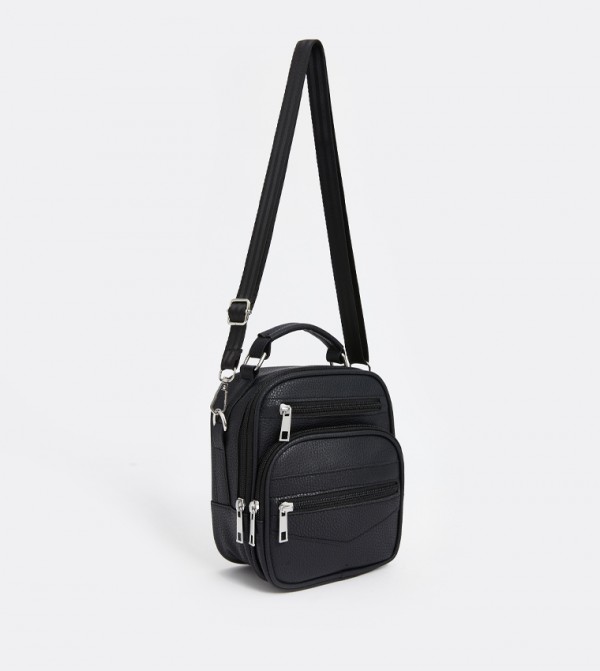 Textured Zippered Reporter Bag