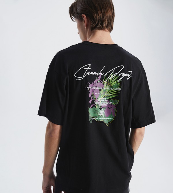 Back Printed Crew Neck T-Shirt