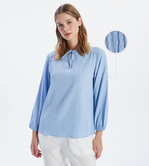 Textured Long Sleeves Top