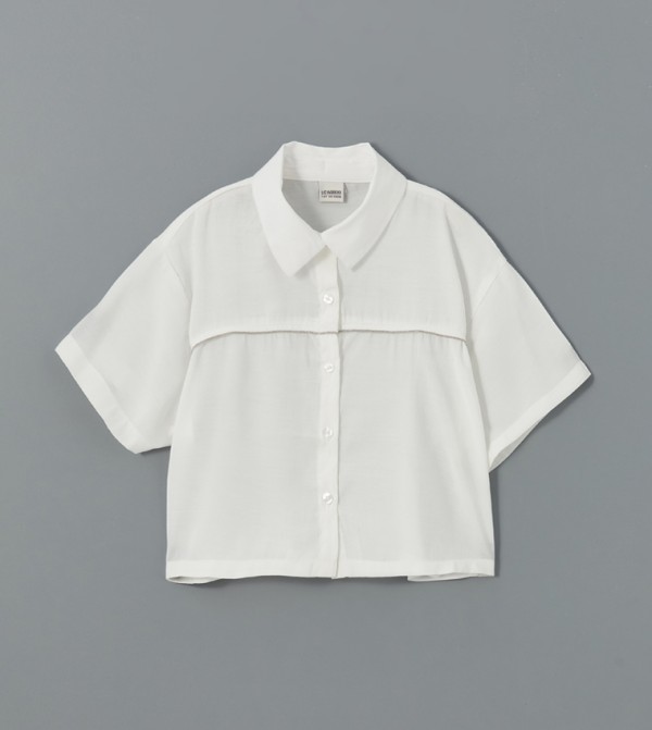 Print Short Sleeves Crop Shirt