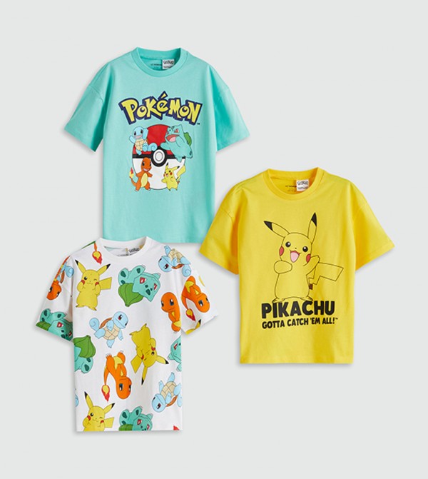 3-Pack Printed Crew Neck T-Shirts