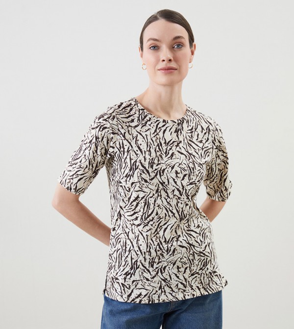 Patterned Short Sleeves Top