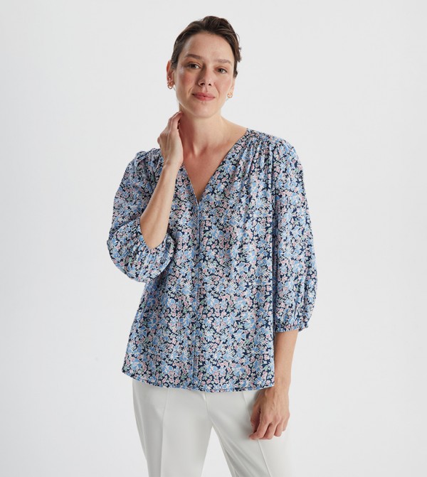 Floral Printed V-Neck Top
