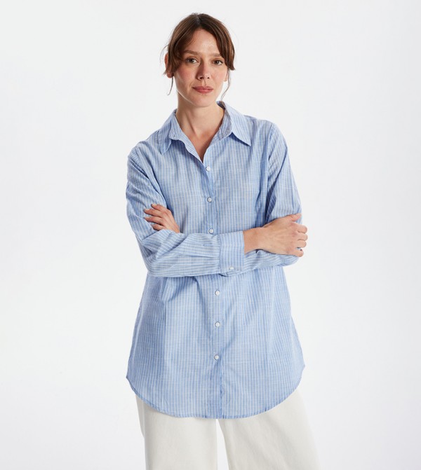 Striped Long Sleeves Tunic Shirt