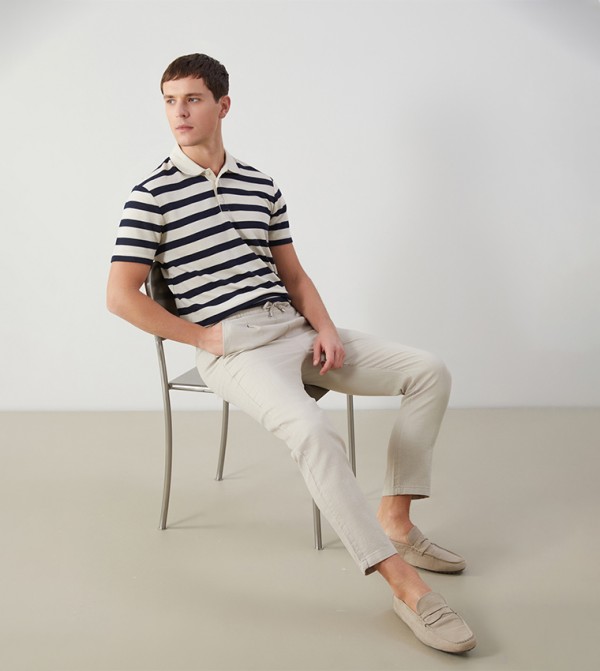 Drawstring Waist Tapered Fit Pants
