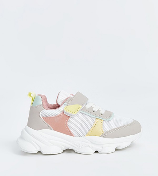 Color Block Velcro Closure Sneakers