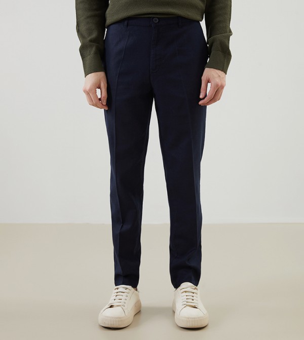 Linen Blended Standard Fit Trousers