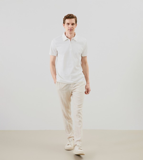 Textured Slim Fit Trousers