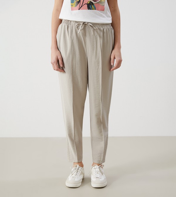 High Waist Slim Fit Trousers