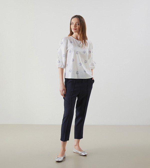 Seam Detail Carrot Fit Pants