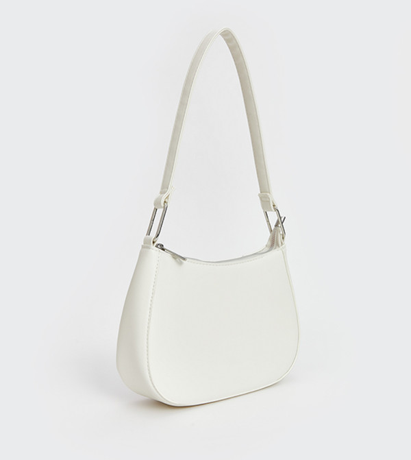 Faux Leather Baguette Shoulder Bag