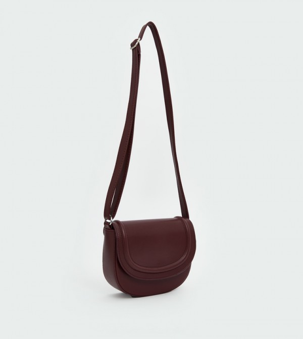 Solid Flap Crossbody Bag