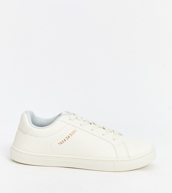 Printed Round Toe Lace-Up Sneakers