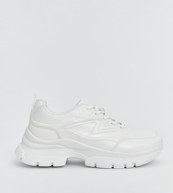 Round Toe Lace-Up Sneakers