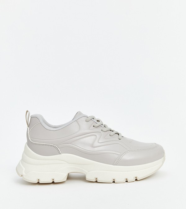 Round Toe Lace-Up Sneakers