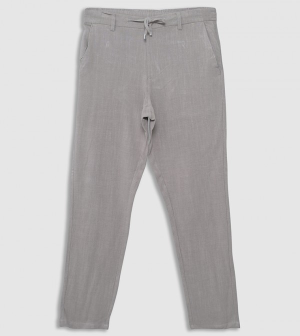 Standard Fit Linen Blend Trousers