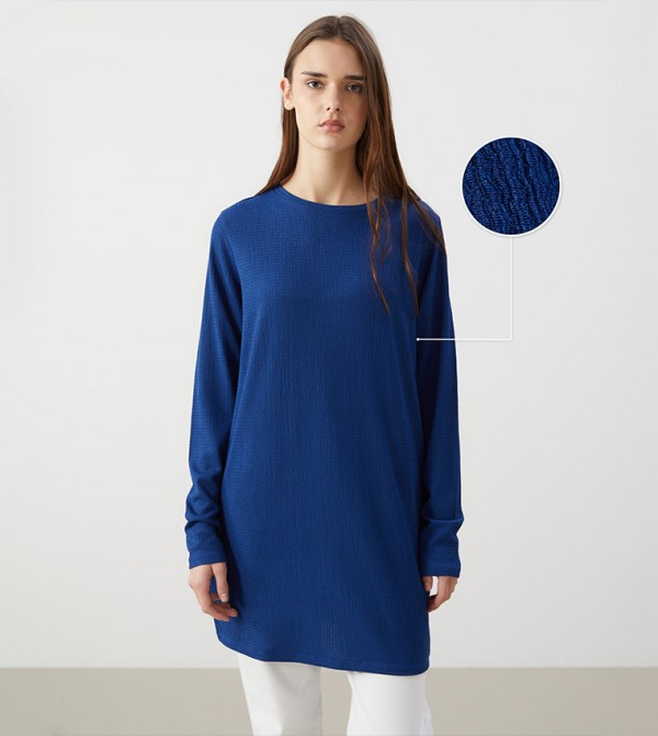 Textured Long Sleeves Tunic