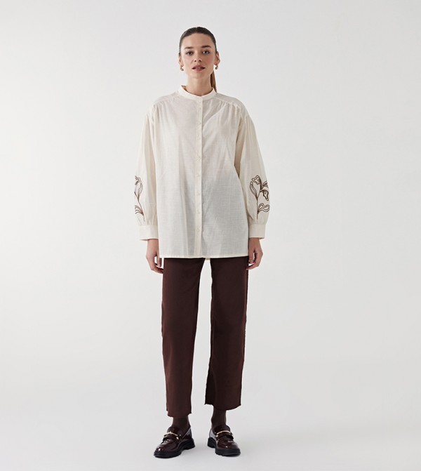 Embroidered Long Sleeves Shirt Tunic