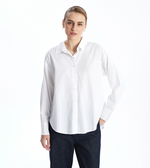 Solid Long Sleeves Poplin Shirt