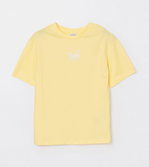 Girls Printed Crew Neck T-Shirt