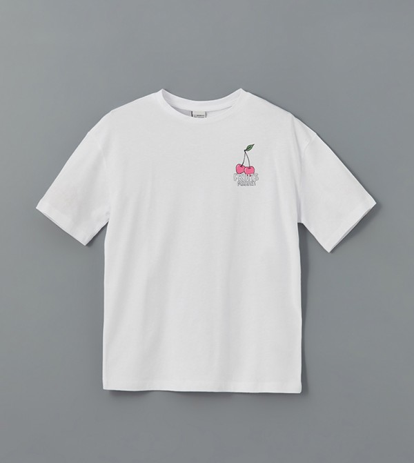 Girls Printed Crew Neck T-Shirt