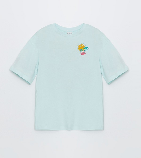 Girls Printed Crew Neck T-Shirt