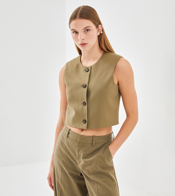 Button Detail Vest