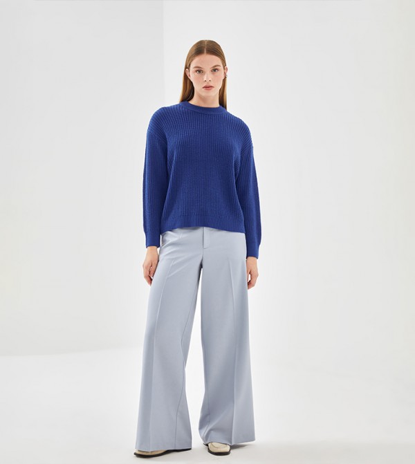 Solid Wide Leg Trousers
