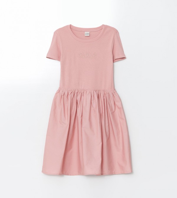 Embroidered Short Sleeves Dress