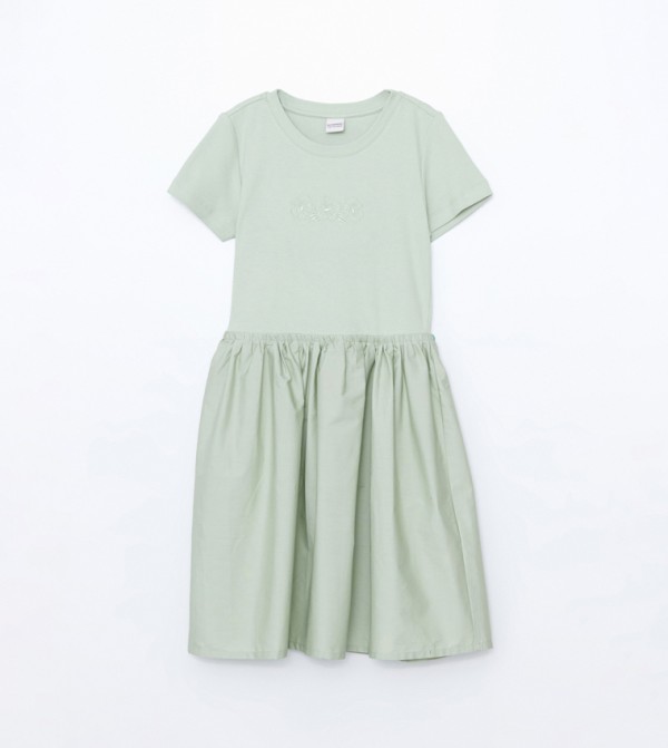 Embroidered Short Sleeves Dress