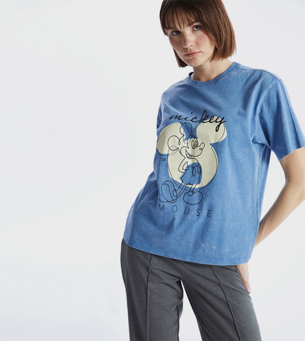 Mickey Mouse Printed Short Sleeves T-Shirt