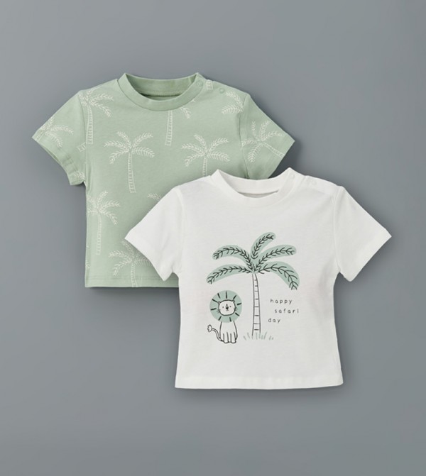 Pack of 2 Printed Short Sleeves T-Shirts