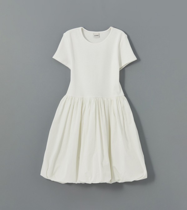 Ribbed Short Sleeves Dress