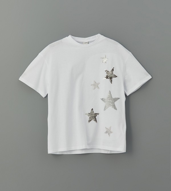 Sequin Detail Short Sleeves T-Shirt