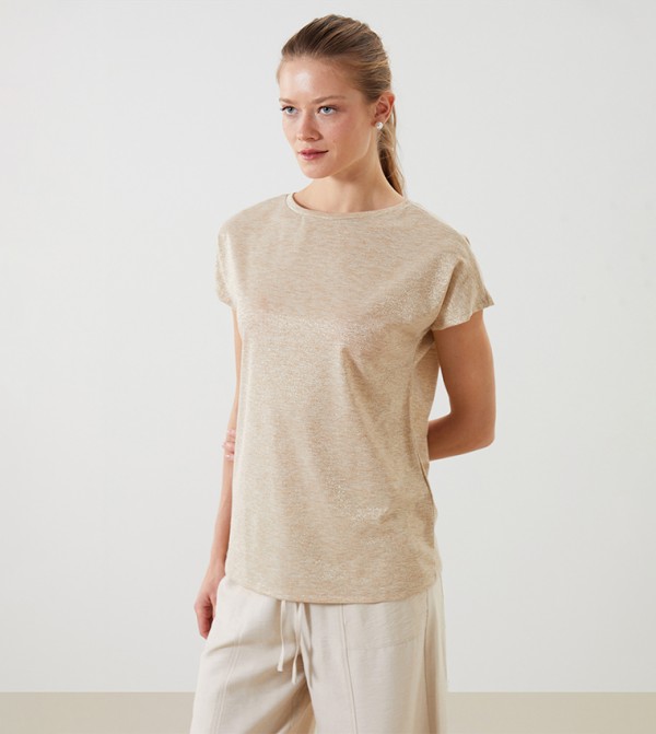 Shiny Short Sleeves Look T-Shirt