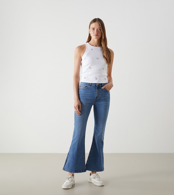 Faded Flared Jeans