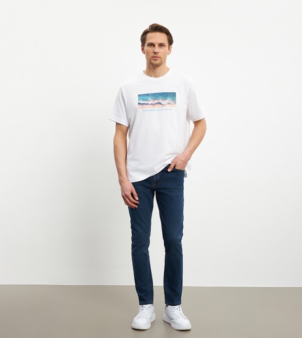 Printed Crew Neck Short Sleeves T-Shirt