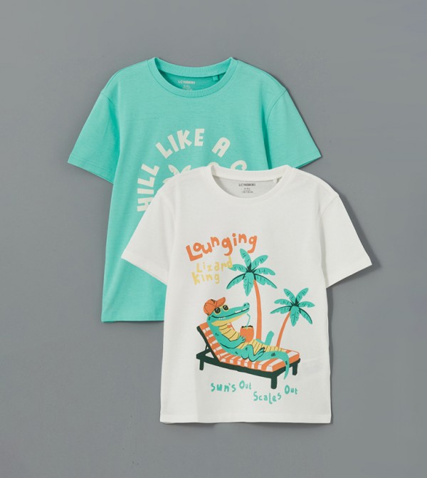 Pack of 2 Printed Short Sleeves T-Shirts