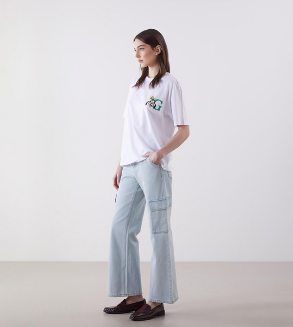 Washed Wide Leg Jeans