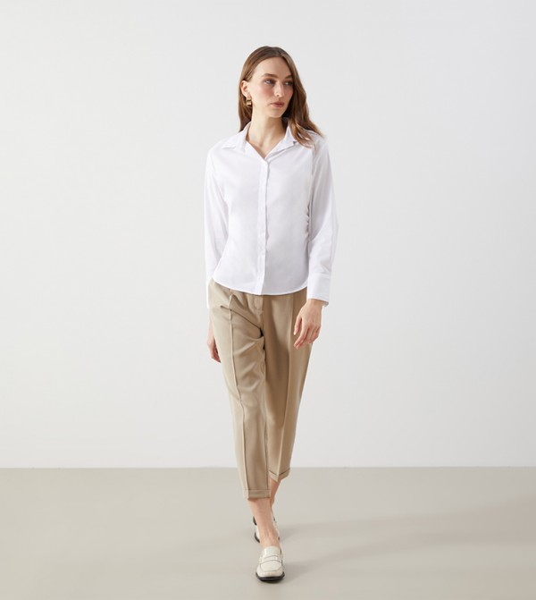Pleat Detail Carrot Fit Trousers